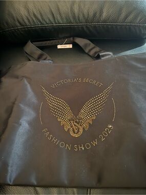 Victoria's Secret Black Tote with Gold Stud Wing Logo